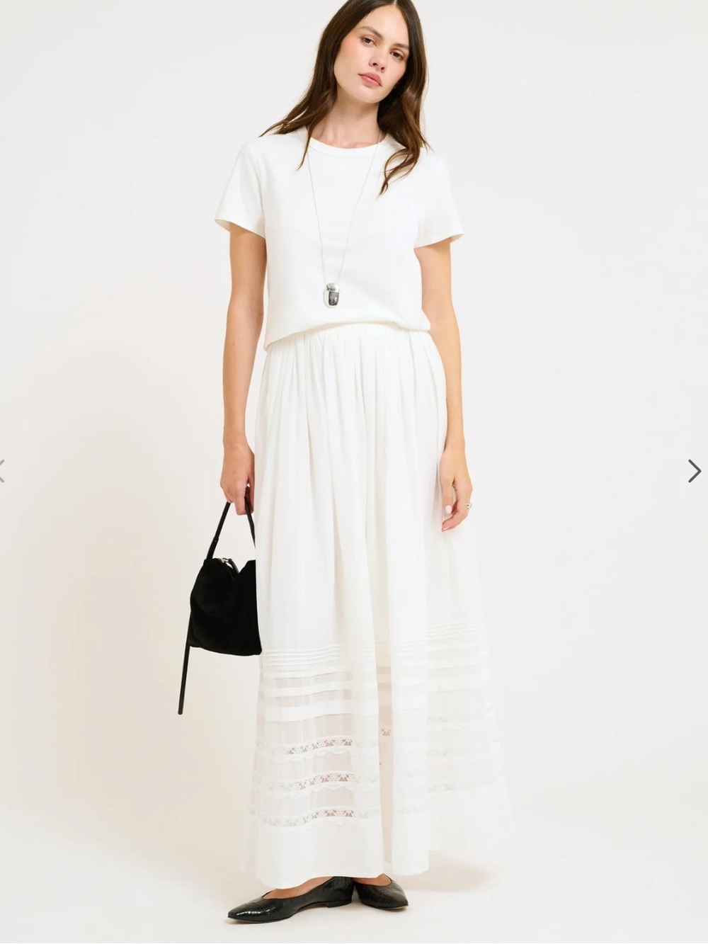 NWT Rumored Wildflower Maxi Skirt White